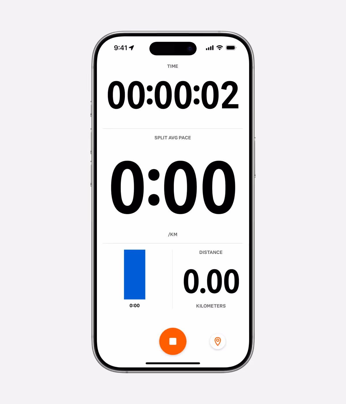 Strava run tracking screen